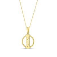 USC Trojans Gold Plated Vertical in Circle Necklace